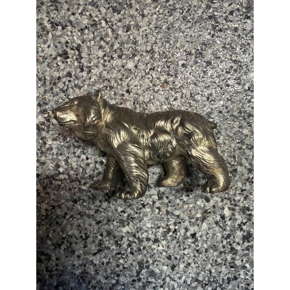 Vintage Made in Japan cast Metal Grizzly Bear Figurine No 459/2 silver Wildlife